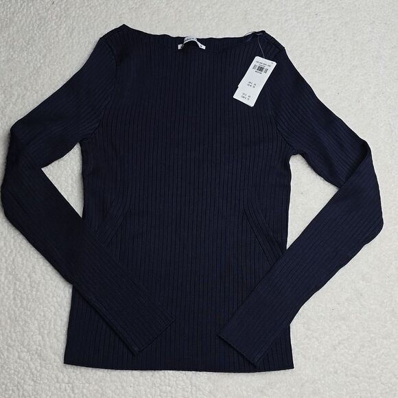 Abercrombie & Fitch Navy Ribbed Long Sleeve Top - Picture 1 of 6